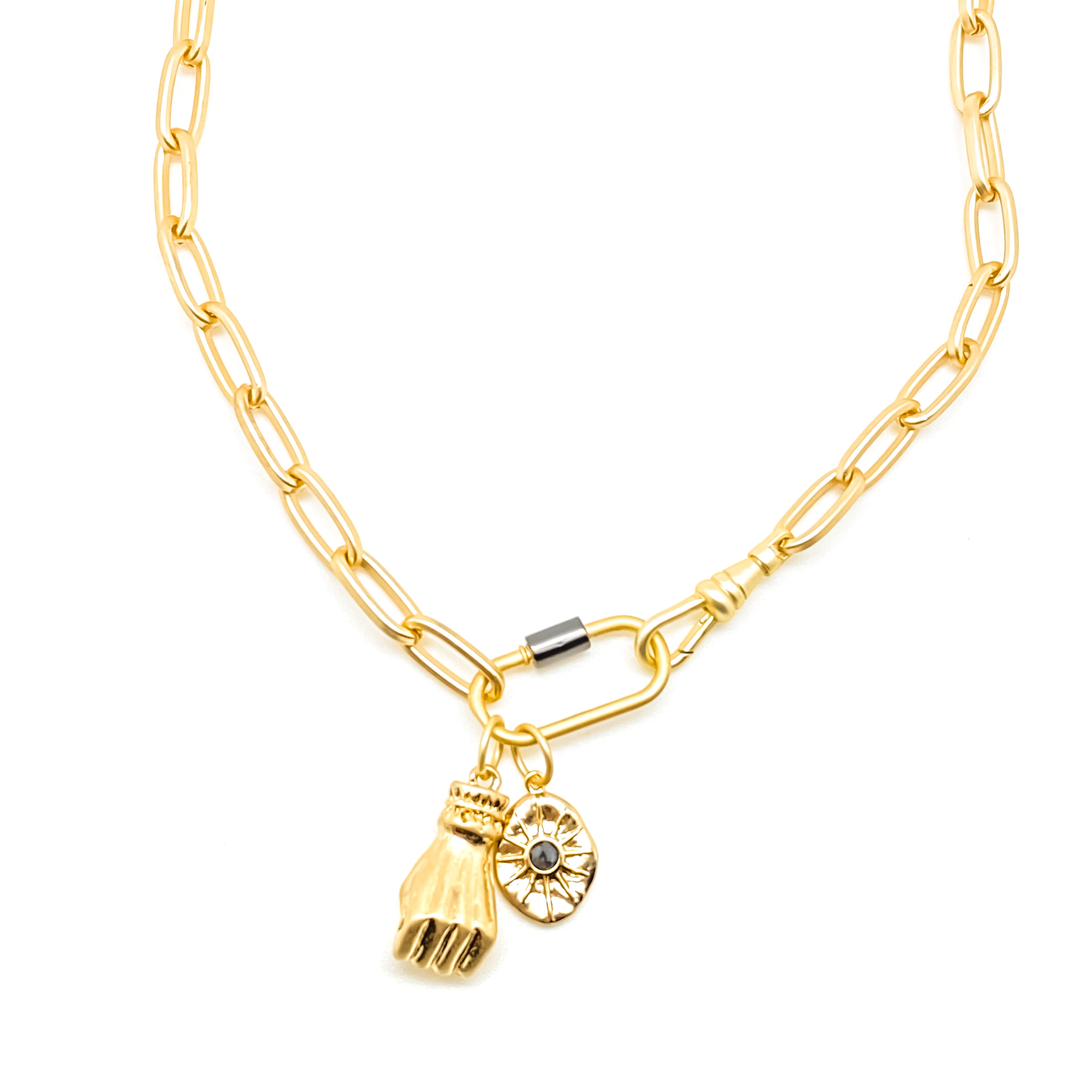 Gold fist pendant sales